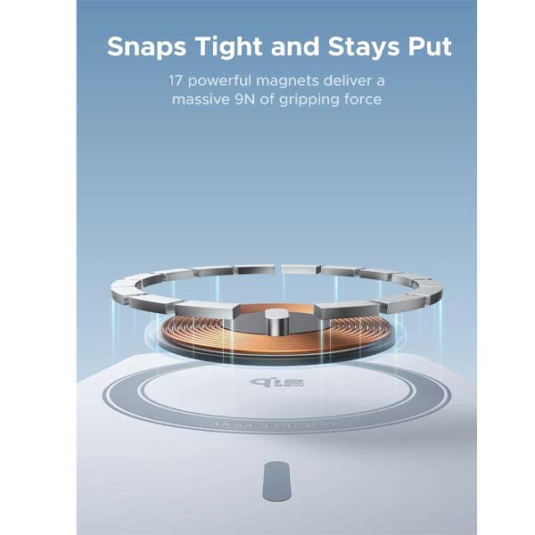 پاور بانک بی سیم مغناطیسی MagFlow یوگرین با استاندارد Qi2.2 مدل 65958 با ظرفیت10000 میلی آمپرساعت - Image 5